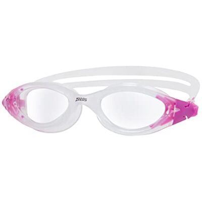 Zoggs Panoramische zwembril met transparante glazen (transparant/paars), anti-condens, uv-bescherming, snel verstelbare riem, zwembril voor volwassenen Zoggs Panoramische zwembril met transparante glazen (transparant/paars), anti-condens, uv-bescherming, snel verstelbare riem, zwembril voor volwassenen