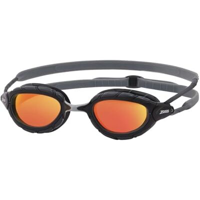 Zoggs Predator Flexibele titanium zwembril met UV-bescherming, snel verstelbare zwemriemen, anti-condensglazen voor volwassenen, ultra fit, grijs/zwart/oranje spiegel Meer pasvorm Zoggs Predator Flexibele titanium zwembril met UV-bescherming, snel verstelbare zwemriemen, anti-condensglazen voor volwassenen, ultra fit, grijs/zwart/oranje spiegel Meer pasvorm