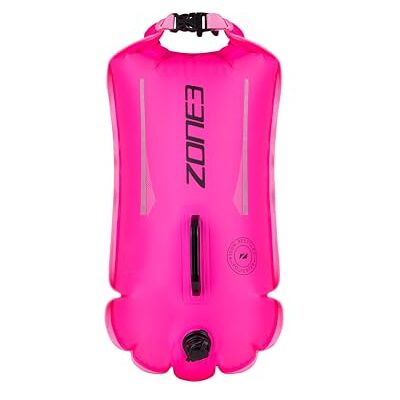 ZONE3 Bouée de natation 28 l avec sac étanche, fabriquée en polyester 100 % recyclé, sécurité en eau libre et nage en mer ZONE3 Bouée de natation 28 l avec sac étanche, fabriquée en polyester 100 % recyclé, sécurité en eau libre et nage en mer