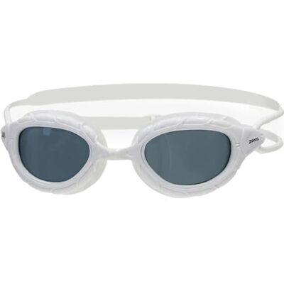 Zoggs Predator Zwembril voor volwassenen, UV-bescherming, comfortabele brilriemen met katrol, anti-condens-zwemglazen, ultra-nauwsluitende zwembril, rook, wit, maat Zoggs Predator Zwembril voor volwassenen, UV-bescherming, comfortabele brilriemen met katrol, anti-condens-zwemglazen, ultra-nauwsluitende zwembril, rook, wit, maat