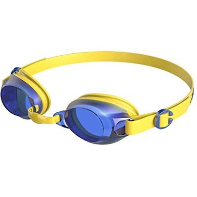 Speedo Junior Jet V2 Zwembril voor kinderen, comfortabele pasvorm, verstelbaar design, anti-condens, lekvrij, leren zwemmen, empire-geel/neonblauw, eenheidsmaat Speedo Junior Jet V2 Zwembril voor kinderen, comfortabele pasvorm, verstelbaar design, anti-condens, lekvrij, leren zwemmen, empire-geel/neonblauw, eenheidsmaat