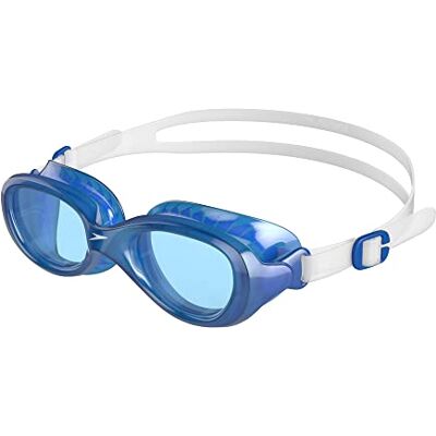 Speedo Gala Logo Thinstrap Muscleback zwembril unisex kinderen, wit, Eén maat Speedo Gala Logo Thinstrap Muscleback zwembril unisex kinderen, wit, Eén maat