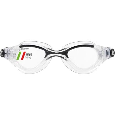 CRESSI Flash Swim Goggles Premium zwembril voor volwassenen, 100% uv-bescherming, transparant/zwart, eenheidsmaat CRESSI Flash Swim Goggles Premium zwembril voor volwassenen, 100% uv-bescherming, transparant/zwart, eenheidsmaat