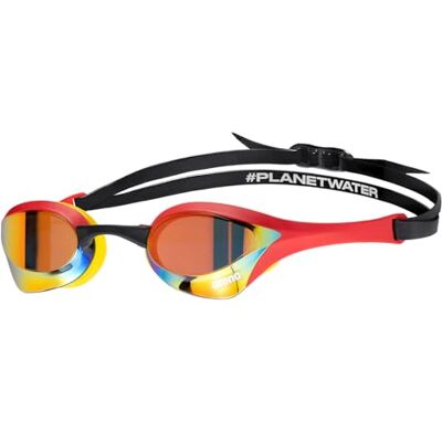 ARENA Lunettes de natation unisexes Cobra Ultra Swipe Racing pour homme et femme, technologie anti-buée, lentille miroir en polycarbonate, doré/rouge ARENA Lunettes de natation unisexes Cobra Ultra Swipe Racing pour homme et femme, technologie anti-buée, lentille miroir en polycarbonate, doré/rouge