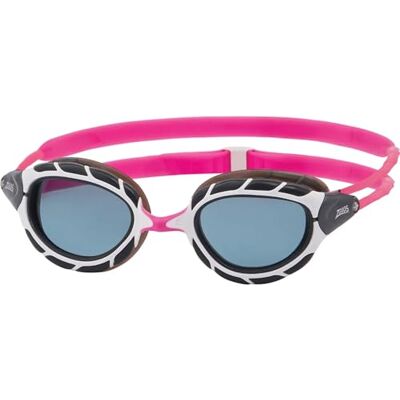 Zoggs Predator Zwembril met UV-bescherming, snel verstelbare zwembrilriemen, anti-condensglazen voor volwassenen, ultra passend, roze/wit/rookgetint kleinere pasvorm Zoggs Predator Zwembril met UV-bescherming, snel verstelbare zwembrilriemen, anti-condensglazen voor volwassenen, ultra passend, roze/wit/rookgetint kleinere pasvorm