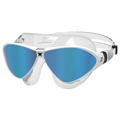 Zoggs Horizon Flex Zwembril voor volwassenen, uniseks, transparant, wit, titanium spiegel Zoggs Horizon Flex Zwembril voor volwassenen, uniseks, transparant, wit, titanium spiegel