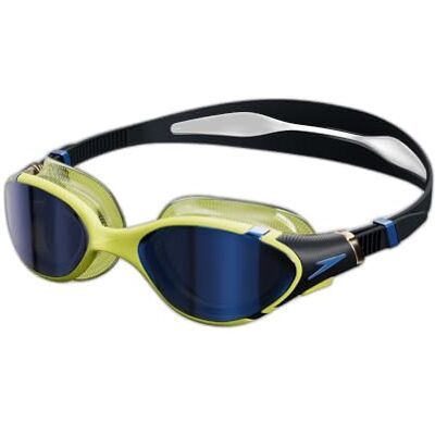 Speedo Biofuse 2.0 uniseks zwembril, gepatenteerde eenvoudige pasvorm, anti-condens, lekvrij, verbeterde pasvorm, verbeterd comfort, zwart/hyper/spiegelsaffier, één maat Speedo Biofuse 2.0 uniseks zwembril, gepatenteerde eenvoudige pasvorm, anti-condens, lekvrij, verbeterde pasvorm, verbeterd comfort, zwart/hyper/spiegelsaffier, één maat