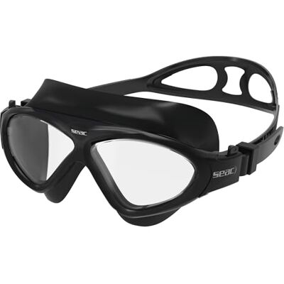 SEAC Vision HD, Lunettes de natation en piscine et en mer pour femme et homme, noir/noir, standard SEAC Vision HD, Lunettes de natation en piscine et en mer pour femme et homme, noir/noir, standard