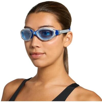 Zoggs Predator Flex Zwembril voor volwassenen, uniseks, met uv-bescherming, anti-condens, gebogen glazen, snelsluiting, grijs/blauw, getinte glazen, maat S Zoggs Predator Flex Zwembril voor volwassenen, uniseks, met uv-bescherming, anti-condens, gebogen glazen, snelsluiting, grijs/blauw, getinte glazen, maat S