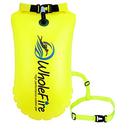 WholeFire Opblaasbare zwemband, waterdicht, 20 liter, voor watersport, zwemmers in open water, triatleten, kajakkers en duikers WholeFire Opblaasbare zwemband, waterdicht, 20 liter, voor watersport, zwemmers in open water, triatleten, kajakkers en duikers