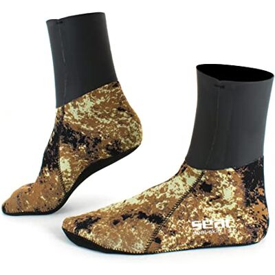 SEAC Skin Thermosokken voor apneu en vissen, 3 mm, camouflage, uniseks, volwassenen, camo bruin SEAC Skin Thermosokken voor apneu en vissen, 3 mm, camouflage, uniseks, volwassenen, camo bruin