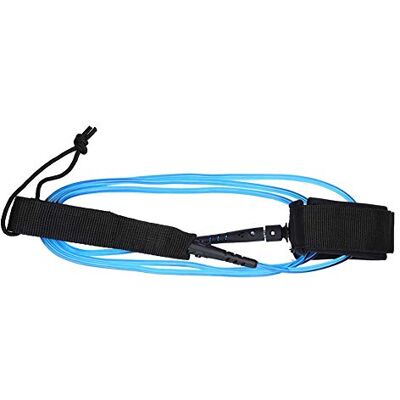 VGEBY V GEBY Surf Leash 5 kleuren TPU 1,8 m 5,5 mm met haak en gesp dubbele wervels van metaal transparant blauw VGEBY V GEBY Surf Leash 5 kleuren TPU 1,8 m 5,5 mm met haak en gesp dubbele wervels van metaal transparant blauw