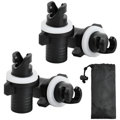 Culinavog 4 x luchtventieladapter voor kajak en opblaasbare boot, luchtventieladapter voor kajak en opblaasbare boot, zwart, SUP-pompadapter voor SUP, kano, surfplank Culinavog 4 x luchtventieladapter voor kajak en opblaasbare boot, luchtventieladapter voor kajak en opblaasbare boot, zwart, SUP-pompadapter voor SUP, kano, surfplank