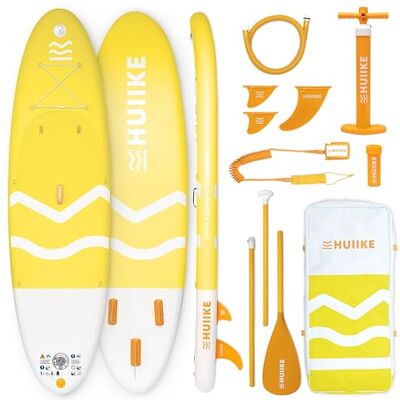 HUIIKE Opblaasbare peddel voor volwassenen, inclusief accessoires, peddel, vinnen, riem, pomp. Stand Up Paddle, hoge stabiliteit en weerstand, converteerbaar tot kajak 305-365 cm, ondersteunt 130-170 SUP Convertible en Kayak avec Pagaie, Pompe, Ailerons HUIIKE Opblaasbare peddel voor volwassenen, inclusief accessoires, peddel, vinnen, riem, pomp. Stand Up Paddle, hoge stabiliteit en weerstand, converteerbaar tot kajak 305-365 cm, ondersteunt 130-170 SUP Convertible en Kayak avec Pagaie, Pompe, Ailerons
