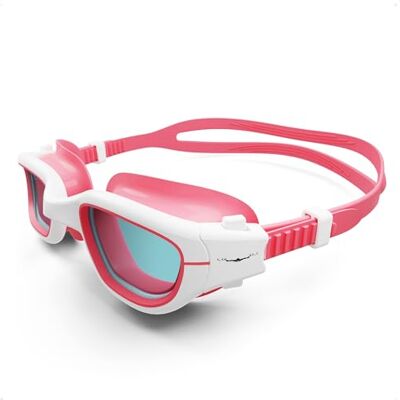 AqtivAqua MINI-DX Zwembril voor kinderen, zwembril met groot gezichtsveld, voor jongens en meisjes (roze, wit, helder) AqtivAqua MINI-DX Zwembril voor kinderen, zwembril met groot gezichtsveld, voor jongens en meisjes (roze, wit, helder)