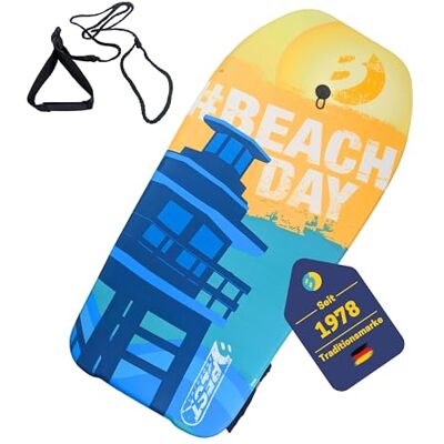 Best SPORTING Bodyboard voor kinderen, lichte surfplank voor strand, zee en zwembad, 92 x 46 x 5 cm, in verschillende designs, met riem voor een goede grip (#Beach Day) Best SPORTING Bodyboard voor kinderen, lichte surfplank voor strand, zee en zwembad, 92 x 46 x 5 cm, in verschillende designs, met riem voor een goede grip (#Beach Day)