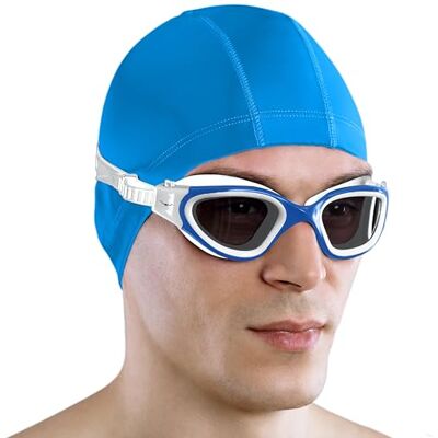 AqtivAqua DX Zwembril voor kinderen, volwassenen, vrouwen en mannen, (blauw en wit, gepolariseerd) AqtivAqua DX Zwembril voor kinderen, volwassenen, vrouwen en mannen, (blauw en wit, gepolariseerd)