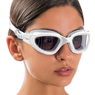 AqtivAqua DX Zwembril voor kinderen en volwassenen, uniseks (wit en wit, gepolariseerd) AqtivAqua DX Zwembril voor kinderen en volwassenen, uniseks (wit en wit, gepolariseerd)