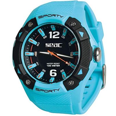 SEAC Sporty Lifestyle polshorloge, waterdicht, 100 m, duurzame rubberen armband, uniseks, voor volwassenen SEAC Sporty Lifestyle polshorloge, waterdicht, 100 m, duurzame rubberen armband, uniseks, voor volwassenen