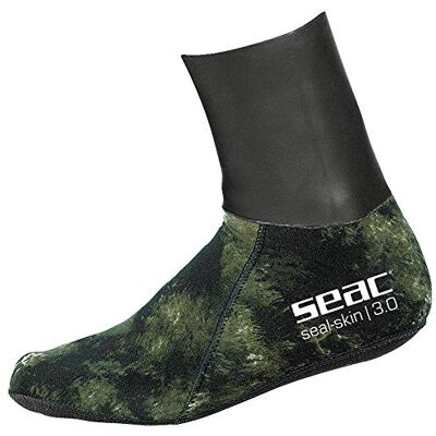 SEAC Skin Thermosokken voor apneu en vissen, 3 mm, camouflage, uniseks, volwassenen, Groene Camo SEAC Skin Thermosokken voor apneu en vissen, 3 mm, camouflage, uniseks, volwassenen, Groene Camo