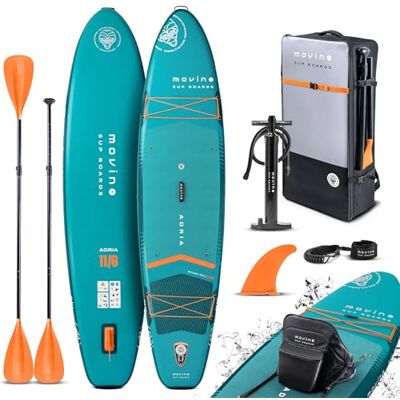Movino Adria Opblaasbare peddel voor volwassenen, 2-in-1 SUP-kajak, tot 165 kg, met peddel, 350 x 83 x 15 cm, stand-up paddleboard Movino Adria Opblaasbare peddel voor volwassenen, 2-in-1 SUP-kajak, tot 165 kg, met peddel, 350 x 83 x 15 cm, stand-up paddleboard