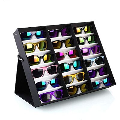 BADASS SHARKS Brillenhouder voor 18 brillen (18 paar brillen), opvouwbaar en multifunctioneel, brildisplay voor brillen, sieraden, horloges enz. (zwart en wit) BADASS SHARKS Brillenhouder voor 18 brillen (18 paar brillen), opvouwbaar en multifunctioneel, brildisplay voor brillen, sieraden, horloges enz. (zwart en wit)