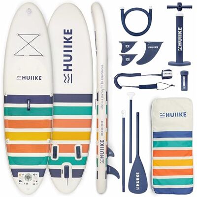 HUIIKE Opblaasbare peddel voor volwassenen met accessoires, peddel, vinnen, pomp. Stand Up Paddle Board, hoge stabiliteit en weerstand, 305 x 84 x 15 cm, tot 130 kg SUP Convertible en Kayak avec Pagaie, Pompe, Ailerons, Leash, Sac à Dos. Stand Up Paddle HUIIKE Opblaasbare peddel voor volwassenen met accessoires, peddel, vinnen, pomp. Stand Up Paddle Board, hoge stabiliteit en weerstand, 305 x 84 x 15 cm, tot 130 kg SUP Convertible en Kayak avec Pagaie, Pompe, Ailerons, Leash, Sac à Dos. Stand Up Paddle