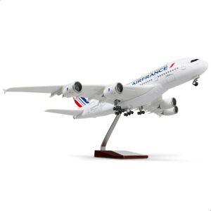 QIYUMOKE 1/160 Airbus A380 Air France 45,7 cm groot model gegoten vliegtuig met Sky Jumbo Airliner-collectie voor luchtvaartliefhebbers QIYUMOKE 1/160 Airbus A380 Air France 45,7 cm groot model gegoten vliegtuig met Sky Jumbo Airliner-collectie voor luchtvaartliefhebbers