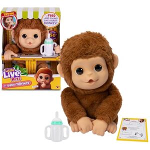 Little Live Pets My Baby Monkey, huisdier, 40 geluiden en reacties, handvat de aap heeft een beweegbare mond en maakt geluiden tijdens het eten, handen en voeten kunnen grijpen, 4 jaar en ouder, beroemd Little Live Pets My Baby Monkey, huisdier, 40 geluiden en reacties, handvat de aap heeft een beweegbare mond en maakt geluiden tijdens het eten, handen en voeten kunnen grijpen, 4 jaar en ouder, beroemd