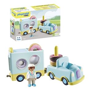 Playmobil 1.2.3: 71325 Crazy Donut Truck met stapel- en sorteerfunctie, educatief speelgoed voor peuters, speelgoed voor kinderen vanaf 12 maanden