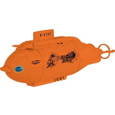 Carson 500707117 XS Deep Sea Dragon 100% RTR Orange op afstand bestuurde onderzeeër, voor kinderen vanaf 8 jaar, RC onderwaterboot, eenvoudig te bedienen Carson 500707117 XS Deep Sea Dragon 100% RTR Orange op afstand bestuurde onderzeeër, voor kinderen vanaf 8 jaar, RC onderwaterboot, eenvoudig te bedienen