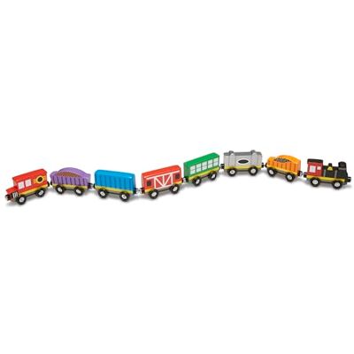 Melissa & Doug Treinwagons, 9-delig, magnetisch, auto, kinderen, spel, imitatie, houten speelgoed, cadeau voor kinderen van 3 jaar Melissa & Doug Treinwagons, 9-delig, magnetisch, auto, kinderen, spel, imitatie, houten speelgoed, cadeau voor kinderen van 3 jaar