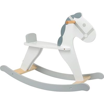 small foot Skandi houten schommelpaard, met rugsteun en twee vaste handgrepen, voor kinderen vanaf 3 jaar, 11523 small foot Skandi houten schommelpaard, met rugsteun en twee vaste handgrepen, voor kinderen vanaf 3 jaar, 11523