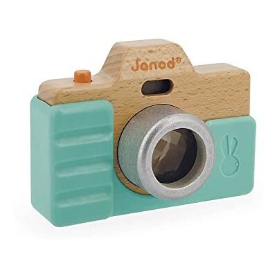 Janod Eerste leeftijd camera Imitatie speelgoed van hout Geluid en licht Ontwaken van zintuigen en motoriek Siliconen hoesje Waterverf Vanaf 18 maanden, J05381 Janod Eerste leeftijd camera Imitatie speelgoed van hout Geluid en licht Ontwaken van zintuigen en motoriek Siliconen hoesje Waterverf Vanaf 18 maanden, J05381