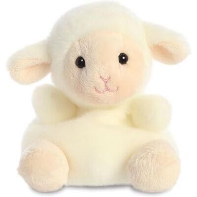 Aurora , 33483, Palm Pals, Woolly Lam, 13 cm, pluche, wit Aurora , 33483, Palm Pals, Woolly Lam, 13 cm, pluche, wit