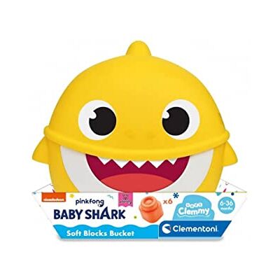 Clementoni Soft Clemmy-Baby Shark-Secchiello-Set de briques souples Made in Italy, 10 Mois+, 17427 Clementoni Soft Clemmy-Baby Shark-Secchiello-Set de briques souples Made in Italy, 10 Mois+, 17427