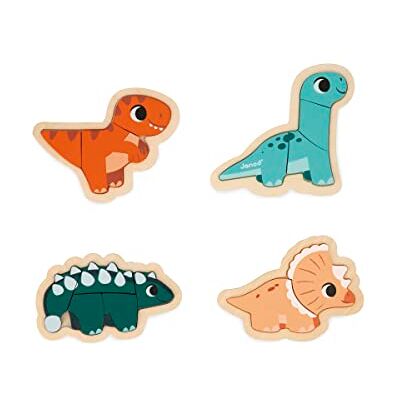 Janod 4 evolutieve dinopuzzels van FSC-hout, 2 tot 5 delen speelgoed voor kinderen educatieve spelletjes speelgoed voor eerste leeftijd vanaf 18 maanden, J05824 Janod 4 evolutieve dinopuzzels van FSC-hout, 2 tot 5 delen speelgoed voor kinderen educatieve spelletjes speelgoed voor eerste leeftijd vanaf 18 maanden, J05824