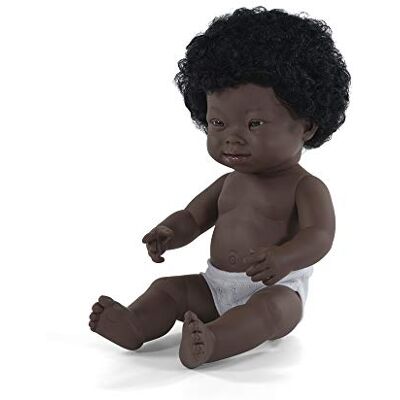 Miniland Afrikaans meisje 38 cm met Down-syndroom 31069 Miniland Afrikaans meisje 38 cm met Down-syndroom 31069