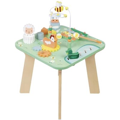 Janod J05327 Activiteitstafel van hout, mooi weide, 7 activiteiten voor de eerste leeftijd, multiplaytafel, ontwikkeling van fijne motoriek en muzikaal ontwaken, waterschilderen, vanaf 12 maanden Janod J05327 Activiteitstafel van hout, mooi weide, 7 activiteiten voor de eerste leeftijd, multiplaytafel, ontwikkeling van fijne motoriek en muzikaal ontwaken, waterschilderen, vanaf 12 maanden