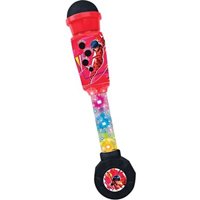 Lexibook Miraculous Microfoon voor kinderen, muziekspel, geïntegreerde luidspreker, lichteffecten, Aux-in, rood/zwart, MIC90MI Lexibook Miraculous Microfoon voor kinderen, muziekspel, geïntegreerde luidspreker, lichteffecten, Aux-in, rood/zwart, MIC90MI