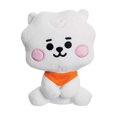 Aurora , 61374, BT21 officieel product, Baby RJ-pop, zittend, 12,7 cm, wit en oranje pluche Aurora , 61374, BT21 officieel product, Baby RJ-pop, zittend, 12,7 cm, wit en oranje pluche