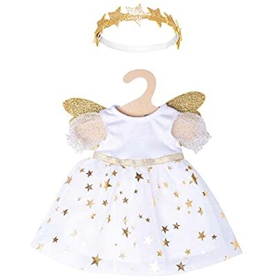 Heless 2152 Guardian Engel poppenjurk met gouden vleugels en sterhoofdband, maat 35-45 cm, 2152, wit/goud Heless 2152 Guardian Engel poppenjurk met gouden vleugels en sterhoofdband, maat 35-45 cm, 2152, wit/goud