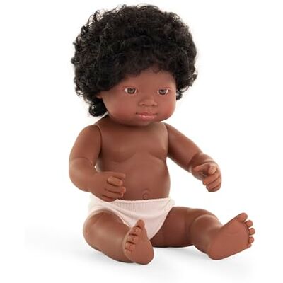 Miniland 31054 Afrikaanse babypop voor meisjes, zonder ondergoed, meerkleurig Miniland 31054 Afrikaanse babypop voor meisjes, zonder ondergoed, meerkleurig