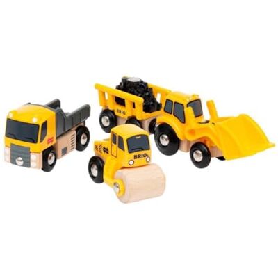 Brio World 33658 bouwplaatsvoertuigen aanvulling voor de -houten spoorbaan aanbevolen vanaf 3 jaar Brio World 33658 bouwplaatsvoertuigen aanvulling voor de -houten spoorbaan aanbevolen vanaf 3 jaar