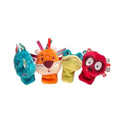 LILLIPUTIENS Jungle vingerpoppenset – 4 exotische dieren voor shows – sensorisch en interactief speelgoed voor baby's – handpoppen baby – kruipspel – vanaf 12 maanden – 83105 LILLIPUTIENS Jungle vingerpoppenset – 4 exotische dieren voor shows – sensorisch en interactief speelgoed voor baby's – handpoppen baby – kruipspel – vanaf 12 maanden – 83105