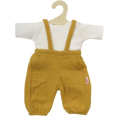 Heless 2415 Poppenkleding van 100% biologisch katoen, 2-delige set met honinggele tuinbroek en wit T-shirt voor poppen en knuffeldieren van 35 tot 45 cm Heless 2415 Poppenkleding van 100% biologisch katoen, 2-delige set met honinggele tuinbroek en wit T-shirt voor poppen en knuffeldieren van 35 tot 45 cm
