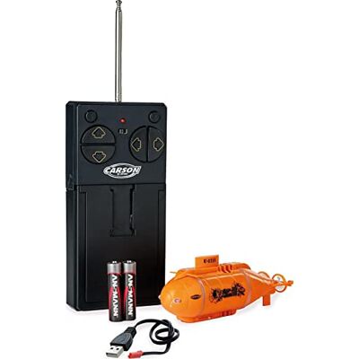 Carson 500707117 XS Deep Sea Dragon 100% RTR Orange op afstand bestuurde onderzeeër, voor kinderen vanaf 8 jaar, RC onderwaterboot, eenvoudig te bedienen Carson 500707117 XS Deep Sea Dragon 100% RTR Orange op afstand bestuurde onderzeeër, voor kinderen vanaf 8 jaar, RC onderwaterboot, eenvoudig te bedienen