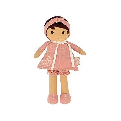 KALOO Tederheid Mijn 1e pop van amandine stof Doekpop 25 cm Roze jurk van chiffon Matte huid Mooie geschenkdoos en persoonlijk lint Vanaf de geboorte, K200004 KALOO Tederheid Mijn 1e pop van amandine stof Doekpop 25 cm Roze jurk van chiffon Matte huid Mooie geschenkdoos en persoonlijk lint Vanaf de geboorte, K200004