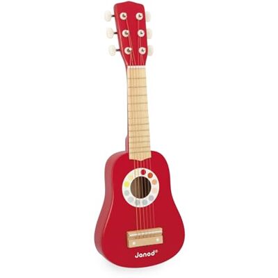 Janod Mijn eerste gitaar van hout, confetti, muziekinstrument voor kinderen, speelgoed voor imitatie en muzikaal ontwaken, vanaf 3 jaar, J07628 Janod Mijn eerste gitaar van hout, confetti, muziekinstrument voor kinderen, speelgoed voor imitatie en muzikaal ontwaken, vanaf 3 jaar, J07628