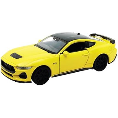 Toi-Toys Ford Mustang GT 2024 miniatuurauto, metaal, 12 cm, 87, metallic geel Toi-Toys Ford Mustang GT 2024 miniatuurauto, metaal, 12 cm, 87, metallic geel